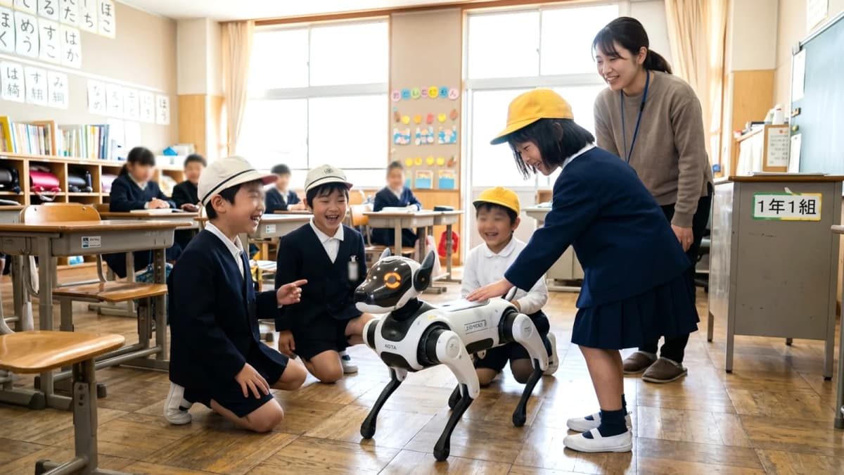 Chú chó robot Kota thăm trường học tại tỉnh Aichi: Nét mới trong giáo dục Nhật Bản
