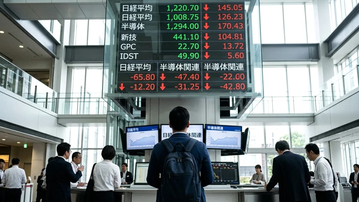 Thị trường chứng khoán Tokyo giảm điểm: Cổ phiếu chip và lo ngại kinh tế vĩ mô