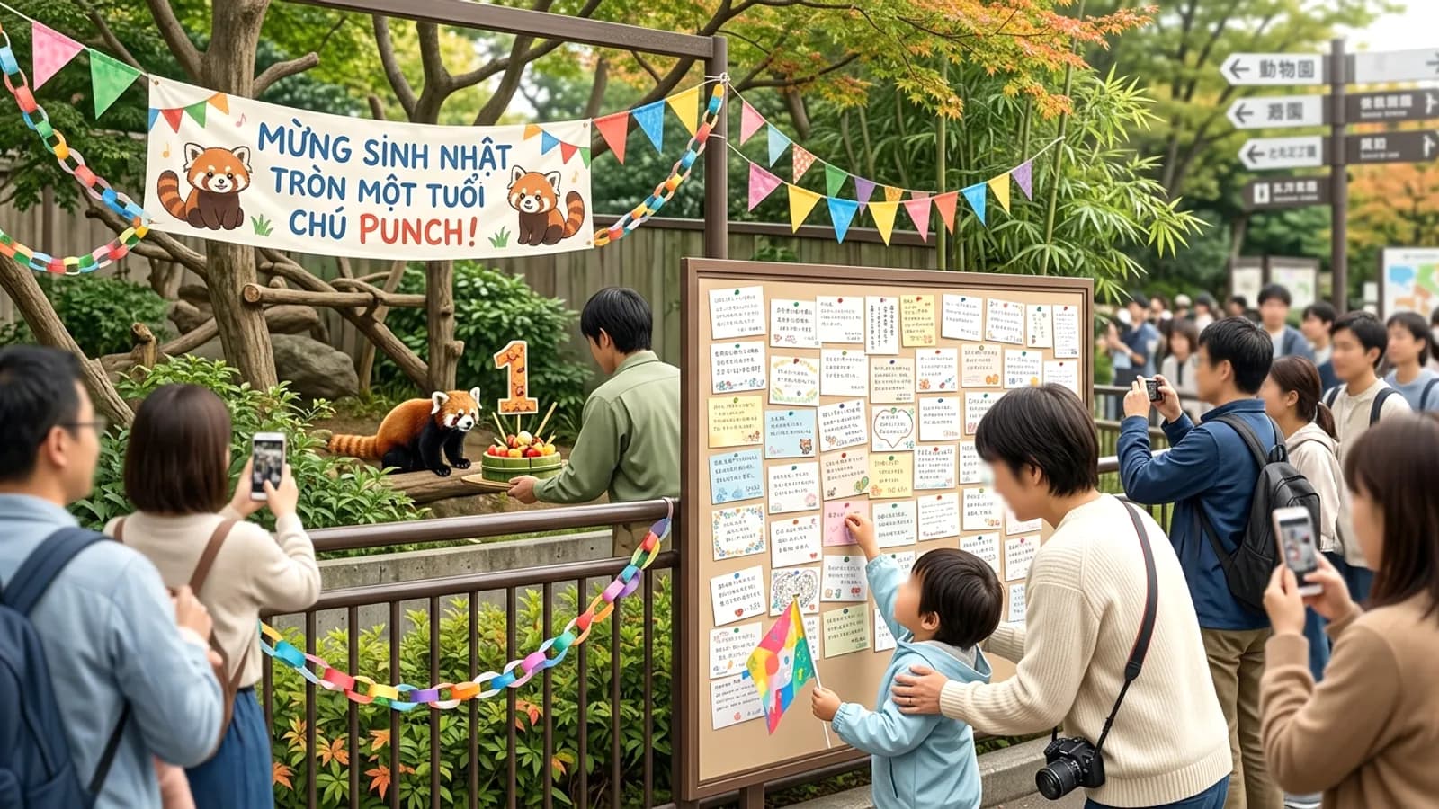 Thú cưng Punch tròn một tuổi: Vườn thú Chiba tổ chức triển lãm lời chúc mừng sinh nhật